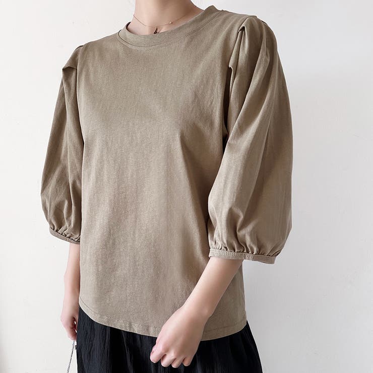 コットン素材シンプルボリュームスリーブカットソー | Doux Belle  | 詳細画像15 