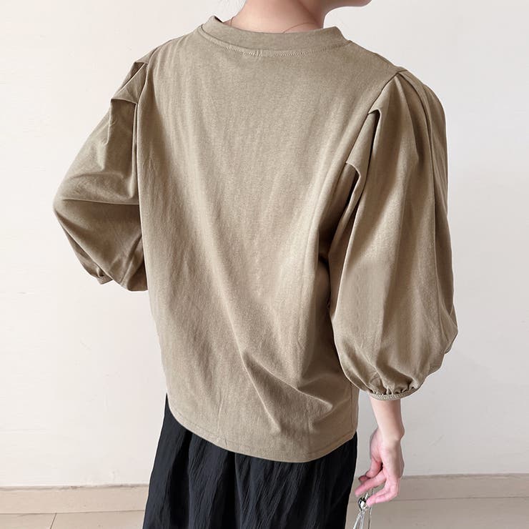 コットン素材シンプルボリュームスリーブカットソー | Doux Belle  | 詳細画像16 