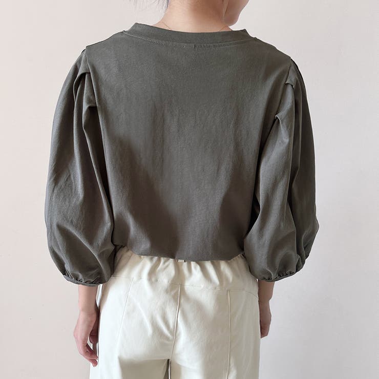 コットン素材シンプルボリュームスリーブカットソー | Doux Belle  | 詳細画像24 