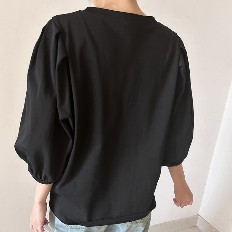 コットン素材シンプルボリュームスリーブカットソー | Doux Belle  | 詳細画像25 