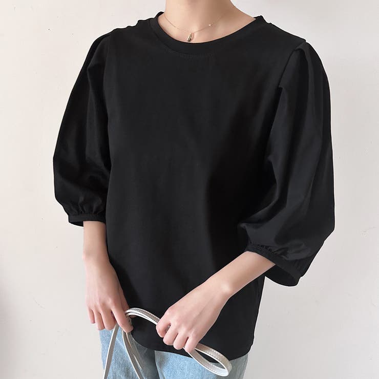 コットン素材シンプルボリュームスリーブカットソー | Doux Belle  | 詳細画像27 