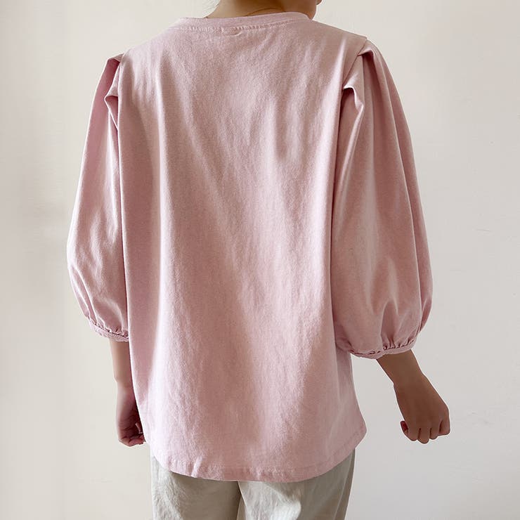 コットン素材シンプルボリュームスリーブカットソー | Doux Belle  | 詳細画像5 