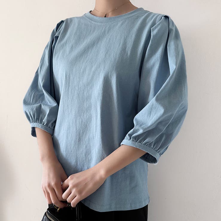 コットン素材シンプルボリュームスリーブカットソー | Doux Belle  | 詳細画像9 