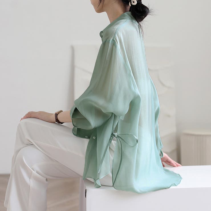 ミント | シフォンシアーシャツ | Doux Belle 