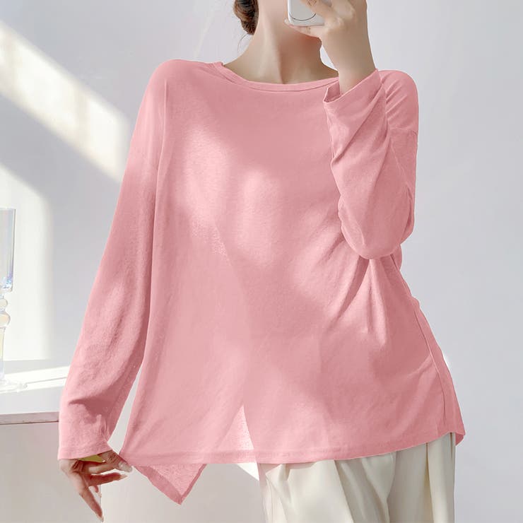 前後2way仕様ラウンドネックシアーカットソー | Doux Belle  | 詳細画像1 