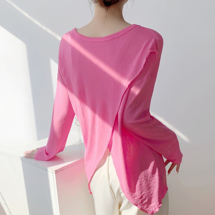 前後2way仕様ラウンドネックシアーカットソー | Doux Belle  | 詳細画像7 