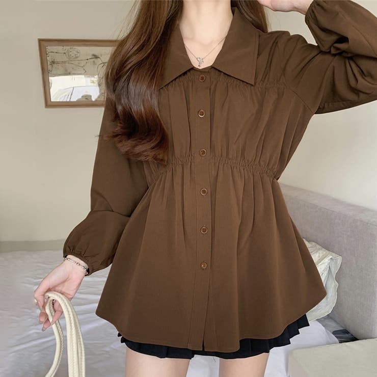 TYPE2コーヒー | 選べる2TYPE！ギャザーブラウス | Doux Belle 