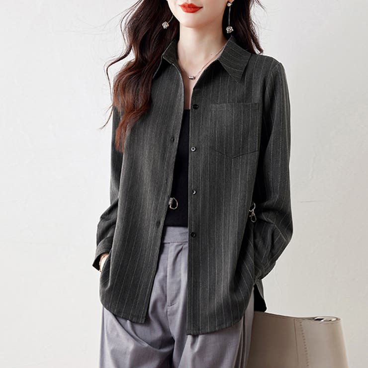 ウエストマークストライプシャツ | Doux Belle  | 詳細画像9 