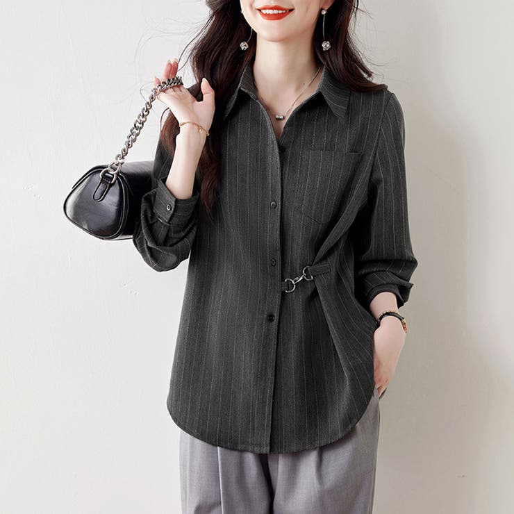 ウエストマークストライプシャツ | Doux Belle  | 詳細画像10 