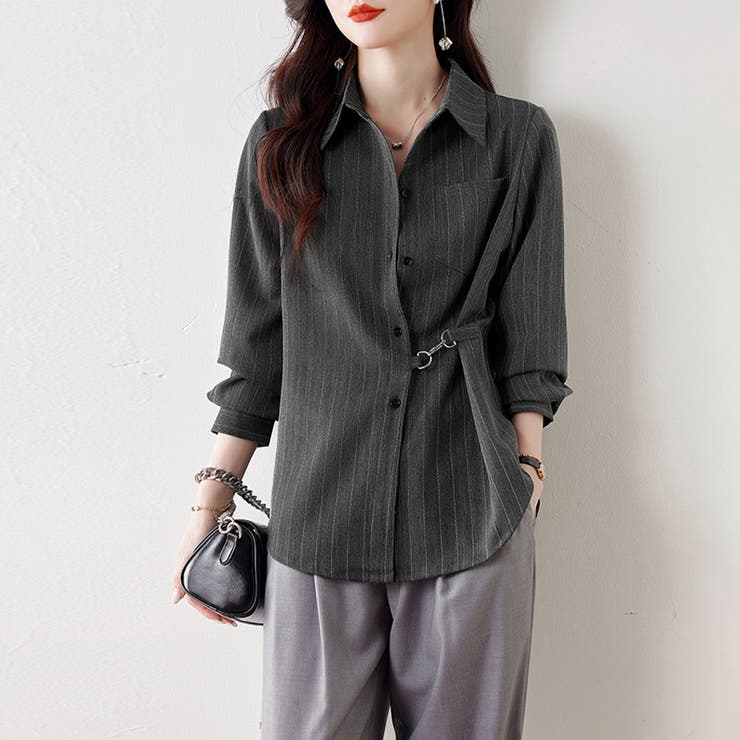 ウエストマークストライプシャツ | Doux Belle  | 詳細画像11 