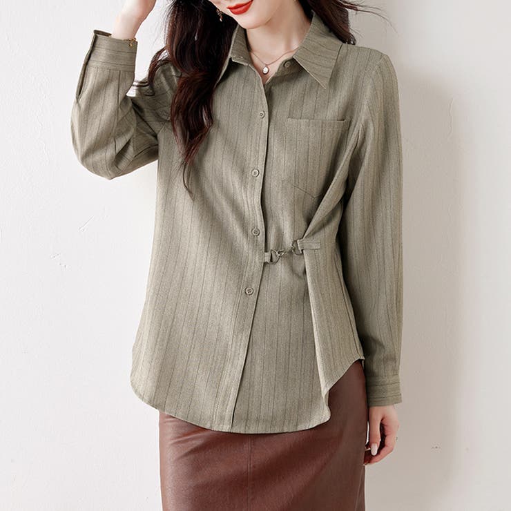 ウエストマークストライプシャツ | Doux Belle  | 詳細画像2 