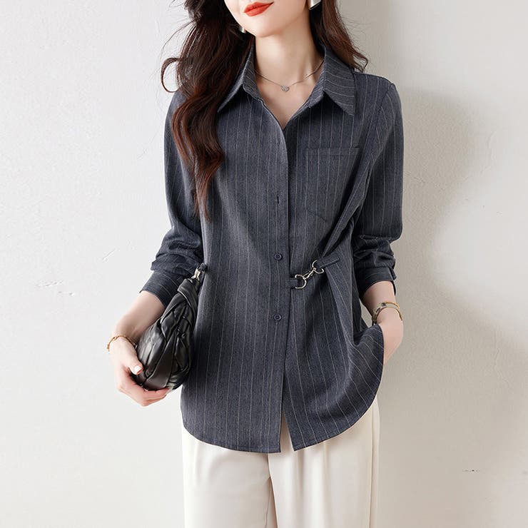 ウエストマークストライプシャツ | Doux Belle  | 詳細画像5 