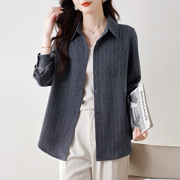 ウエストマークストライプシャツ | Doux Belle  | 詳細画像6 