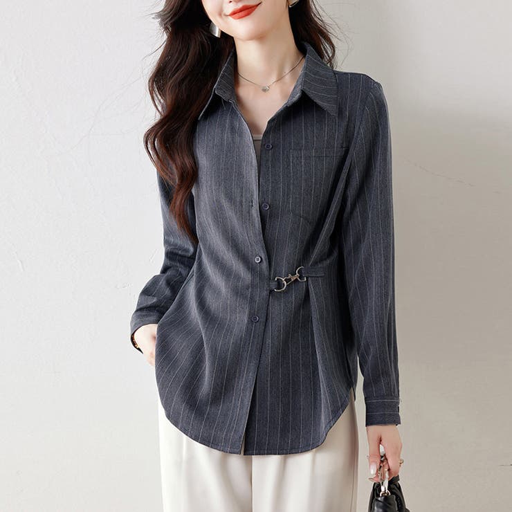 ウエストマークストライプシャツ | Doux Belle  | 詳細画像7 