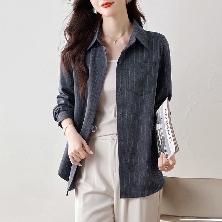 ウエストマークストライプシャツ | Doux Belle  | 詳細画像8 