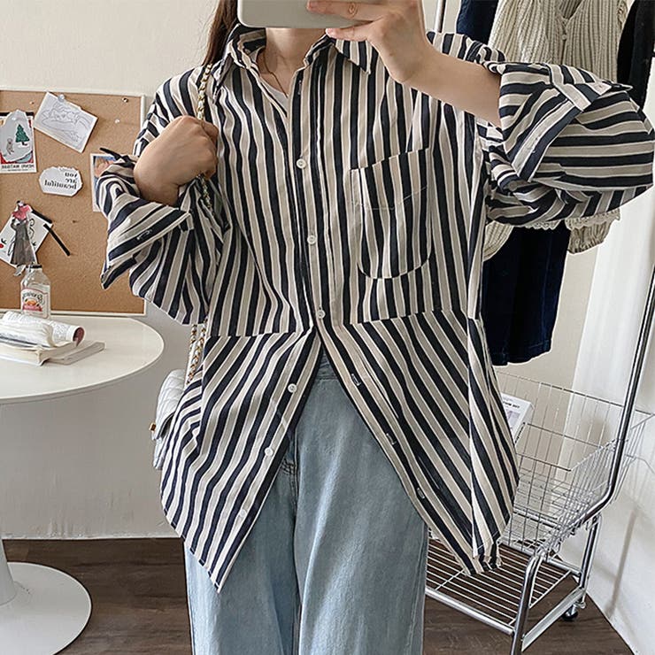 モノトーンストライプシャツ | Doux Belle  | 詳細画像2 