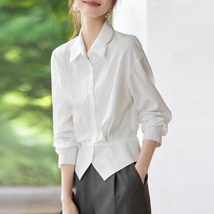 ホワイト | ウエストシェイプシャツ | Doux Belle 