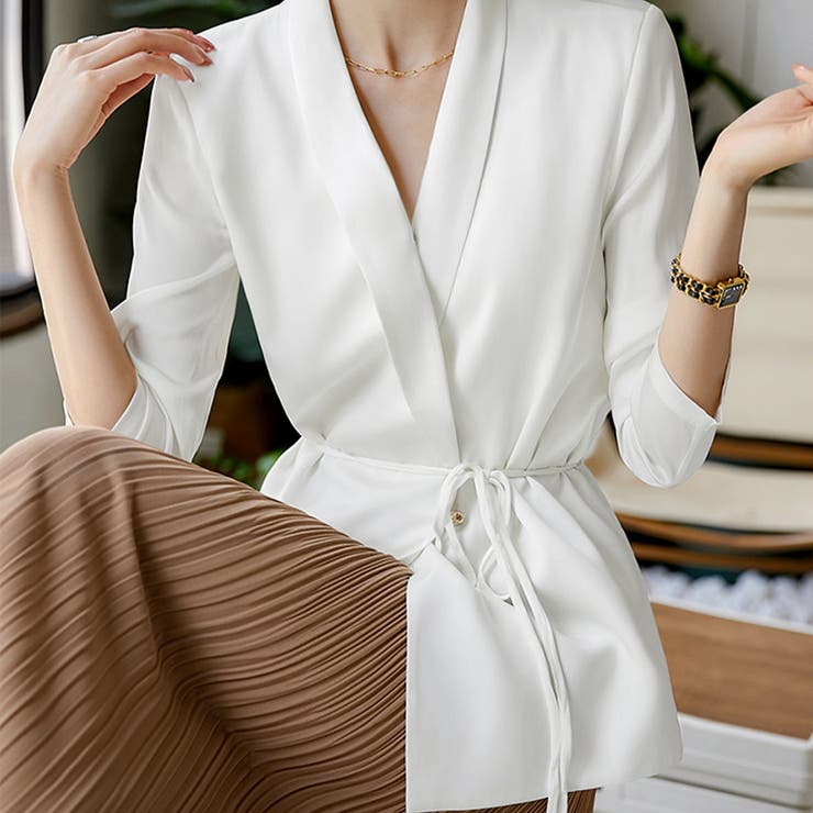 ウエストリボンペプラムブラウス | Doux Belle  | 詳細画像5 