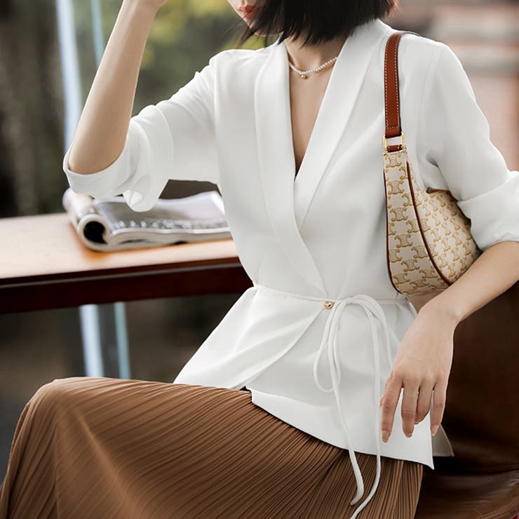 ウエストリボンペプラムブラウス | Doux Belle  | 詳細画像8 