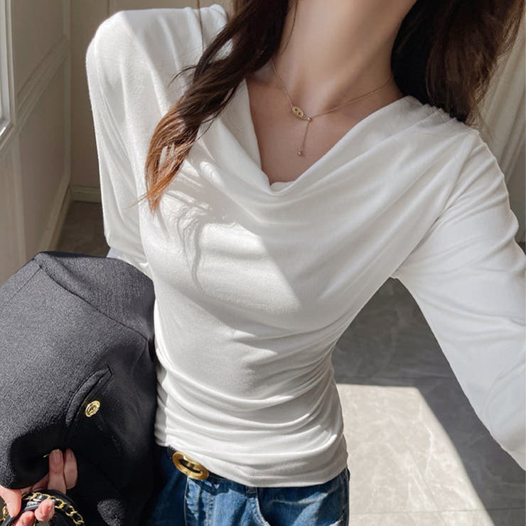 ドレープネックストレッチトップス | Doux Belle  | 詳細画像6 