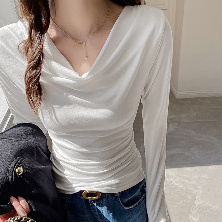 ドレープネックストレッチトップス | Doux Belle  | 詳細画像8 