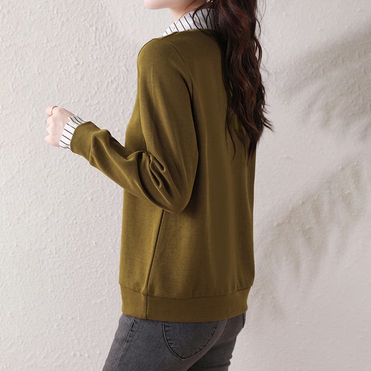 ストライプシャツ×プルオーバードッキングトップス | Doux Belle  | 詳細画像5 