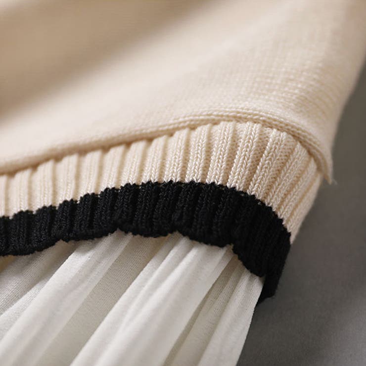 ボーダー×プリーツ袖ドッキングブラウス | Doux Belle  | 詳細画像9 