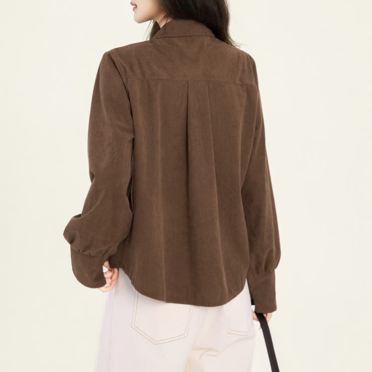 アシメボタン×バックタックブラウス | Doux Belle  | 詳細画像9 