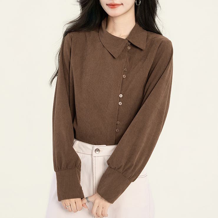 アシメボタン×バックタックブラウス | Doux Belle  | 詳細画像5 