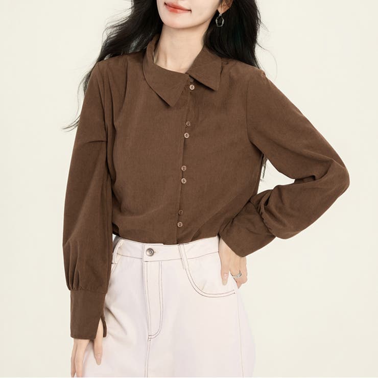 アシメボタン×バックタックブラウス | Doux Belle  | 詳細画像8 