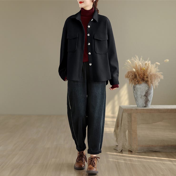 ウール調シャツジャケット | Doux Belle  | 詳細画像10 