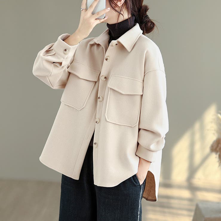 ウール調シャツジャケット | Doux Belle  | 詳細画像2 