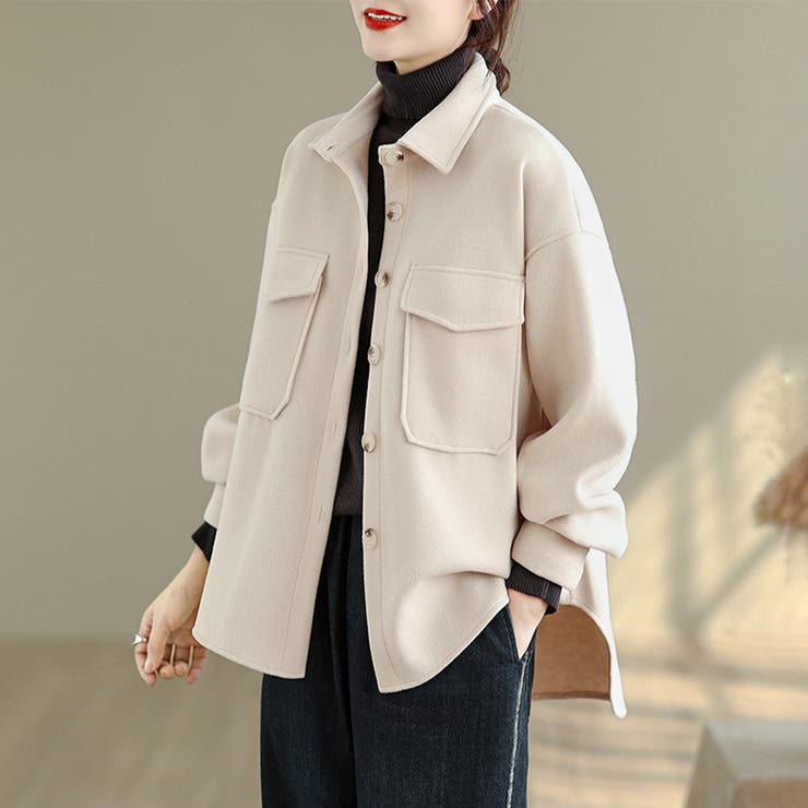 ウール調シャツジャケット | Doux Belle  | 詳細画像3 