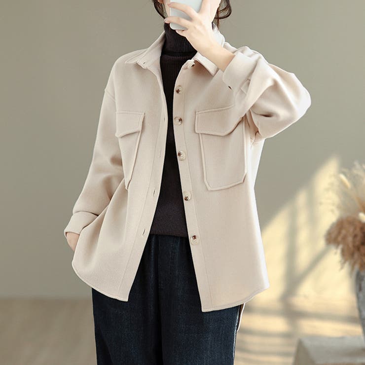 ウール調シャツジャケット | Doux Belle  | 詳細画像4 