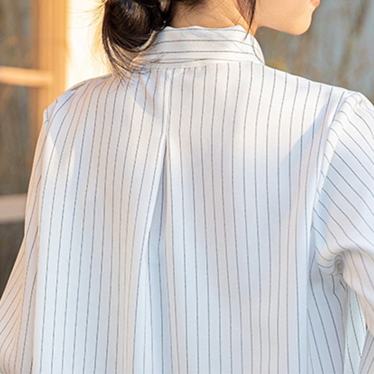 ストライプ柄ボウタイブラウス | Doux Belle  | 詳細画像11 