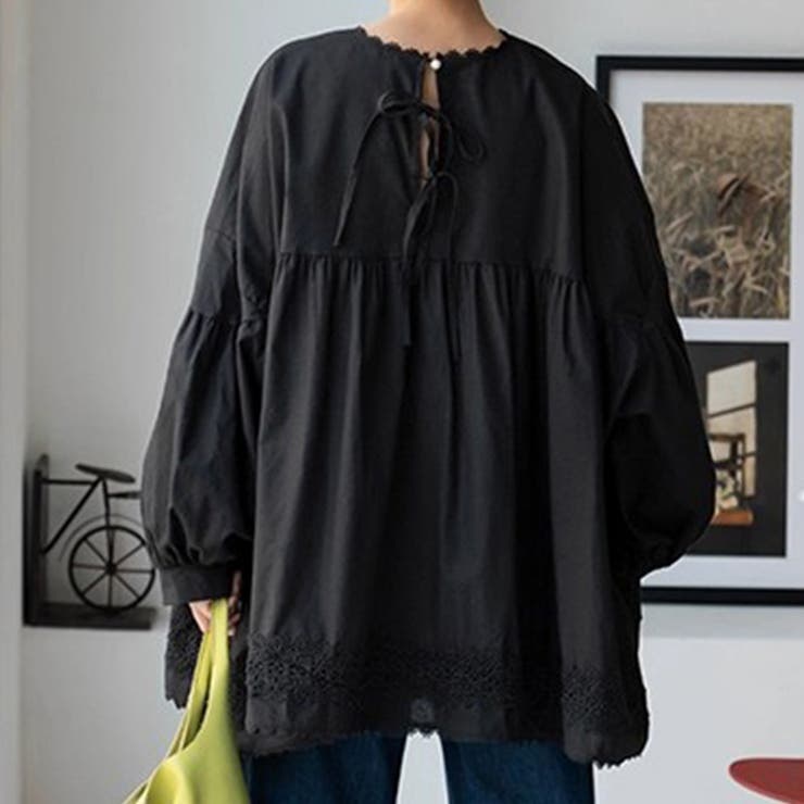 レース裾付きパフスリーブブラウス | Doux Belle  | 詳細画像7 