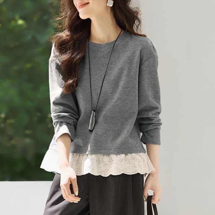 レイヤード風スウェットトップス | Doux Belle  | 詳細画像1 