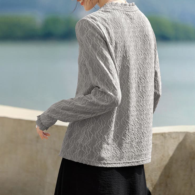 ウェーブテクスチャブラウス レディース トップス | Doux Belle  | 詳細画像8 