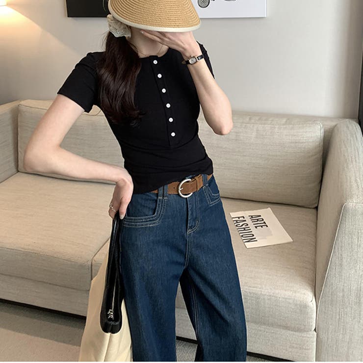 ハーフボタンヘンリーネックトップス | Doux Belle  | 詳細画像10 