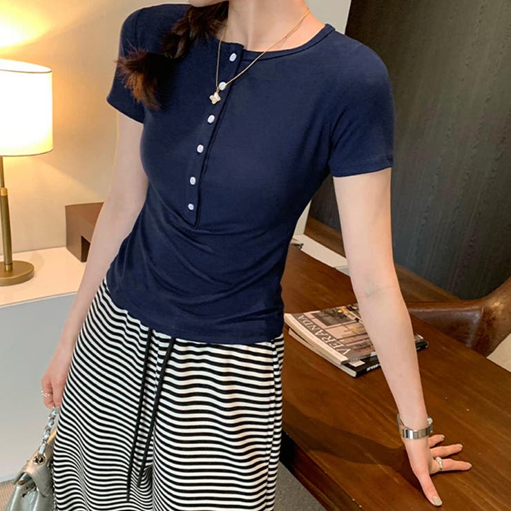 ハーフボタンヘンリーネックトップス | Doux Belle  | 詳細画像12 