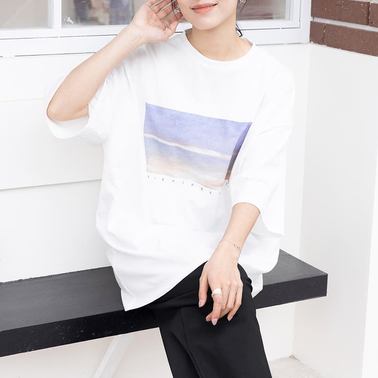 TYPE3（ホワイト） |  5typeプリントTシャツ | Doux Belle 