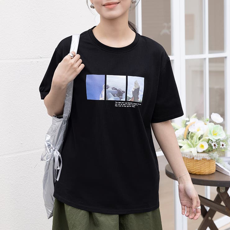 TYPE1（ブラック） |  5typeプリントTシャツ | Doux Belle 