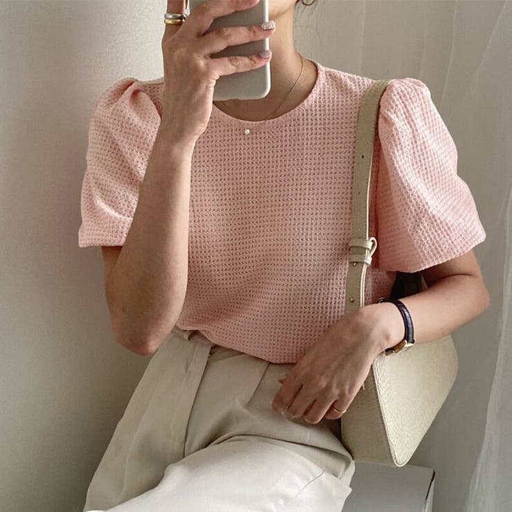 ピンク | パワーショルダートップス | Doux Belle 