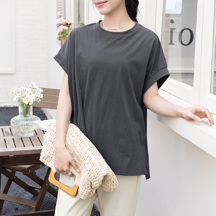 サイドスリットラウンドネックカットソー | Doux Belle  | 詳細画像11 