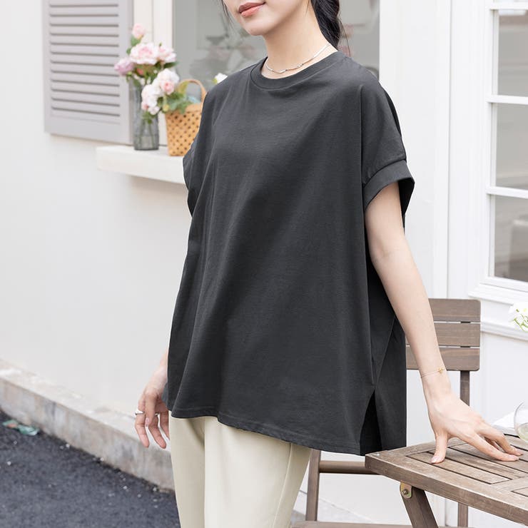 サイドスリットラウンドネックカットソー | Doux Belle  | 詳細画像13 