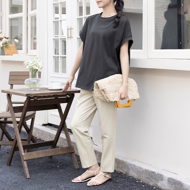 サイドスリットラウンドネックカットソー | Doux Belle  | 詳細画像15 