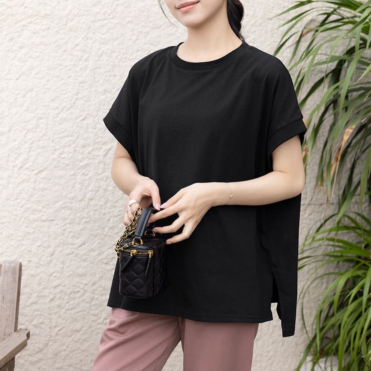 サイドスリットラウンドネックカットソー | Doux Belle  | 詳細画像16 