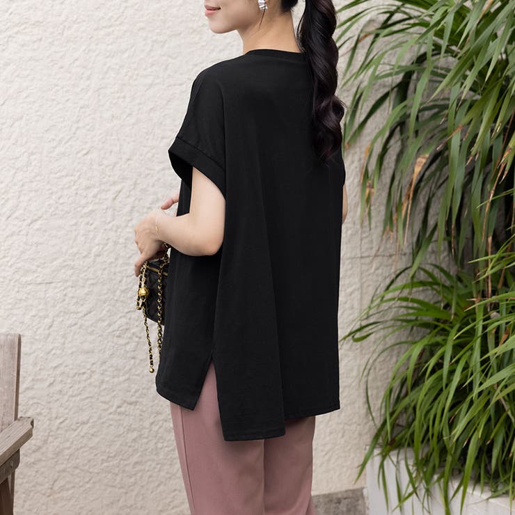 サイドスリットラウンドネックカットソー | Doux Belle  | 詳細画像18 