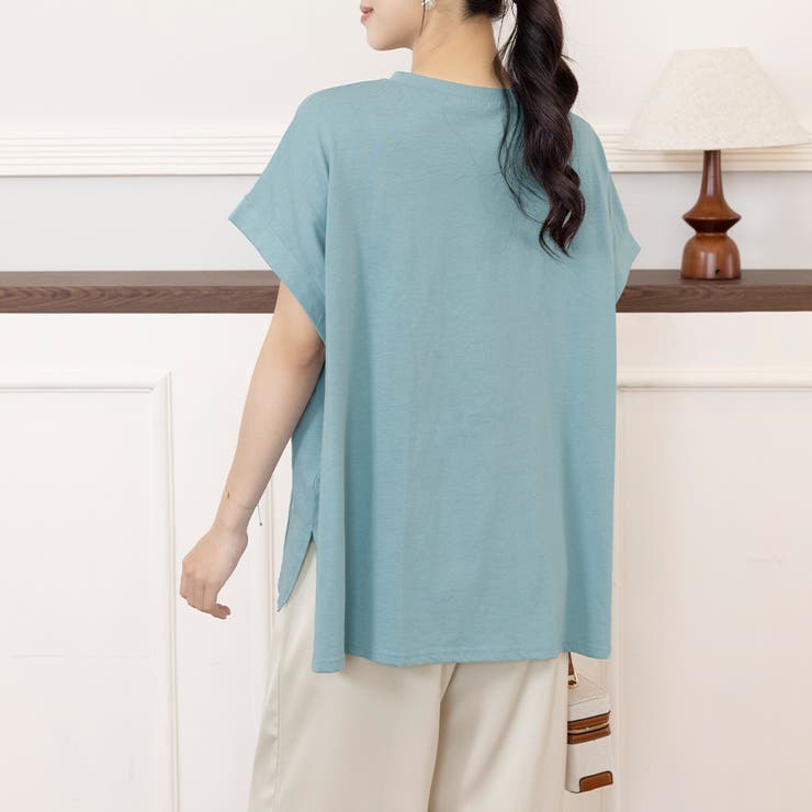 サイドスリットラウンドネックカットソー | Doux Belle  | 詳細画像8 