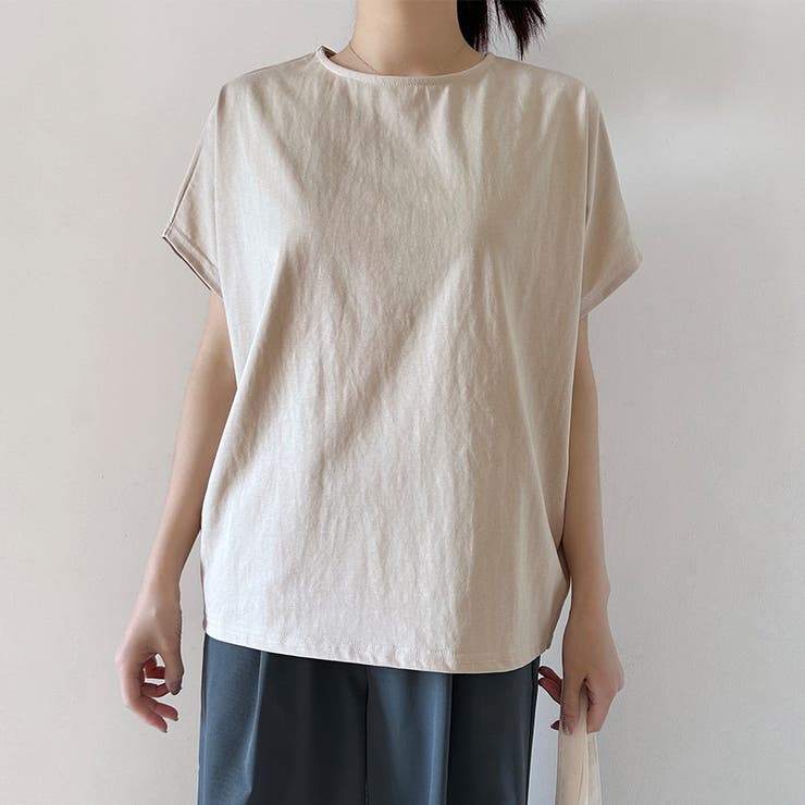 コットン素材シンプル半袖カットソー | Doux Belle  | 詳細画像1 